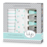 Lulujo Baby™ Aqua Swaddles & Clips by Mary Meyer