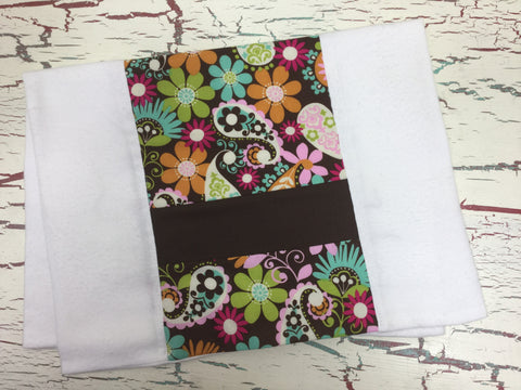 Brown Floral Paisley Burp Cloth