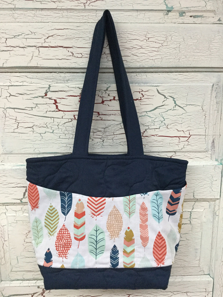 Spa and Coral Feather XL Bag