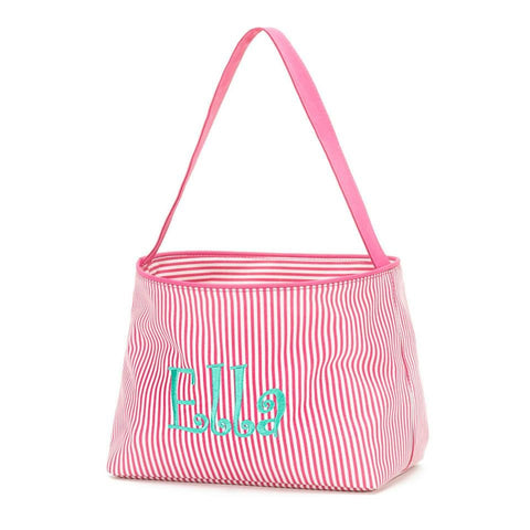 Wholesale Boutique Easter Basket Hot Pink Stripe