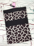 Ivory and Brown Giraffe Diaper/Wipee Case
