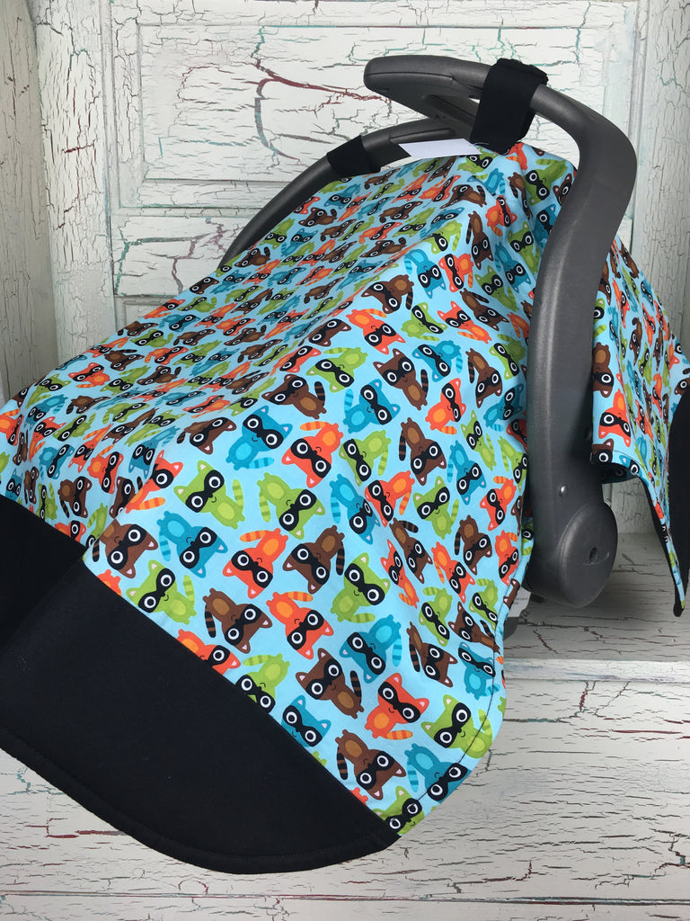Woodland Pals Raccoon Blue Carseat Tent