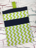 Small Lime Chevron Diaper/Wipee Case