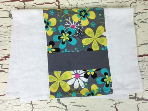 Lagoon Far Out Floral Gray Burp Cloth