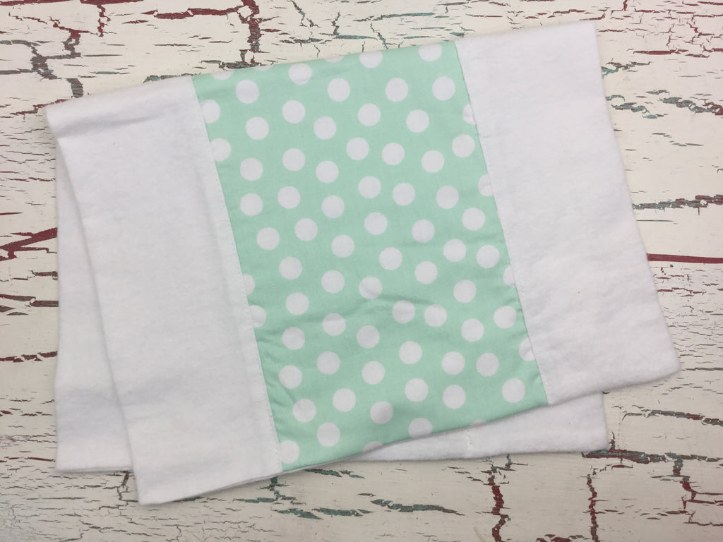 Mint and White Crazy Dot Burp Cloth