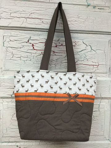 Stone Buck on Ivory XL Bag