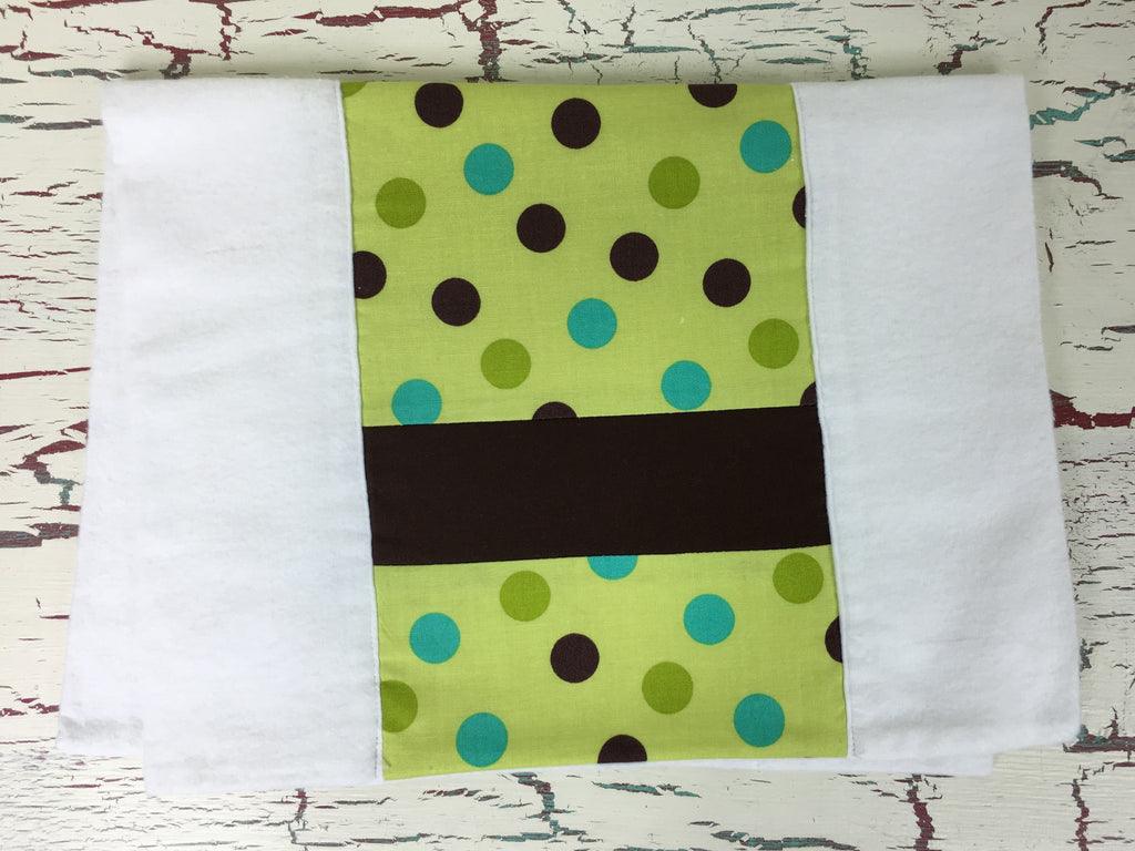 Lime with Dots Burp Cloth
