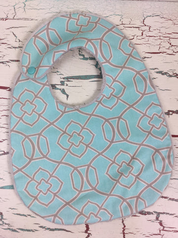 Aqua and Gray Geometric Bib
