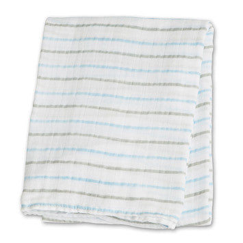 Lulujo Baby™ Blue Messy Stripe Muslin Cotton Swaddling Blanket by Mary Meyer