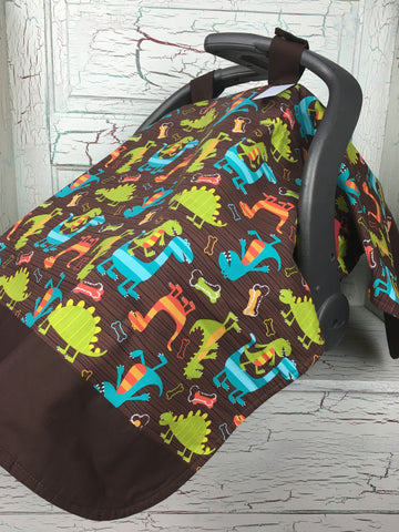 Dino Dudes in Brown Carseat Tent