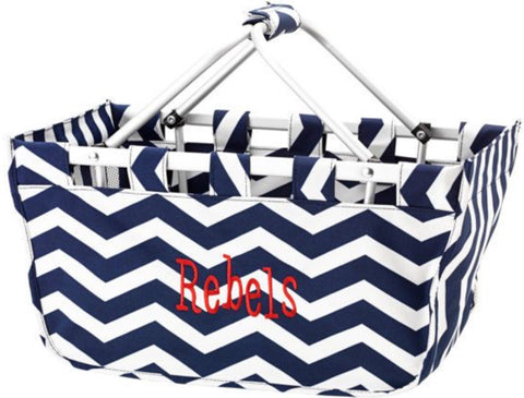 Wholesale Boutique Market Tote Navy Chevron