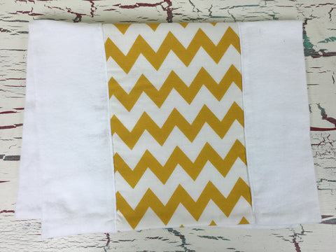 Ivory and Mustard Chevron Burp Cloth