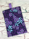 Navy and Purple Floral Diaper/Wipee Case