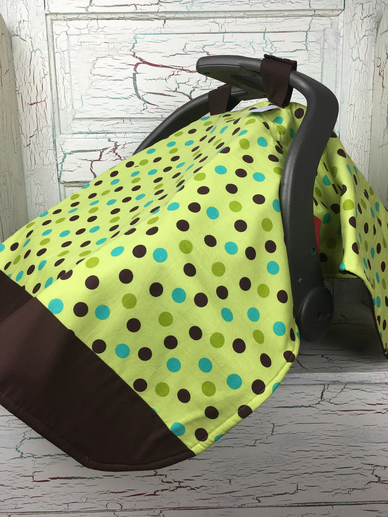 Lime with Dots Carseat Tent