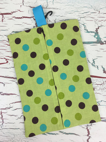 Lime with Dots Diaper/Wipee Case