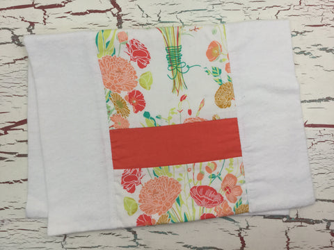 Bouquet on White Burp Cloth