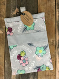 Gray, Teal and Burgandy Floral Diaper/Wipee Case