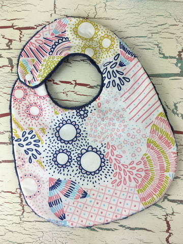 Modern Floral Line Art Bib