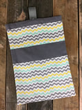 Mint and Yellow Wave Diaper/Wipee Case