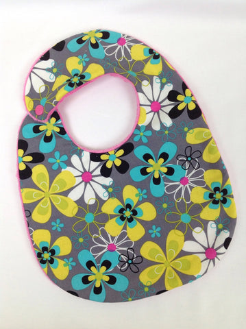 Lagoon Far Out Floral Gray Bib