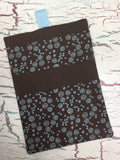 Blue Circles on Brown Diaper/Wipee Case