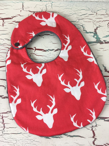 Buck Forest in Carmine Bib