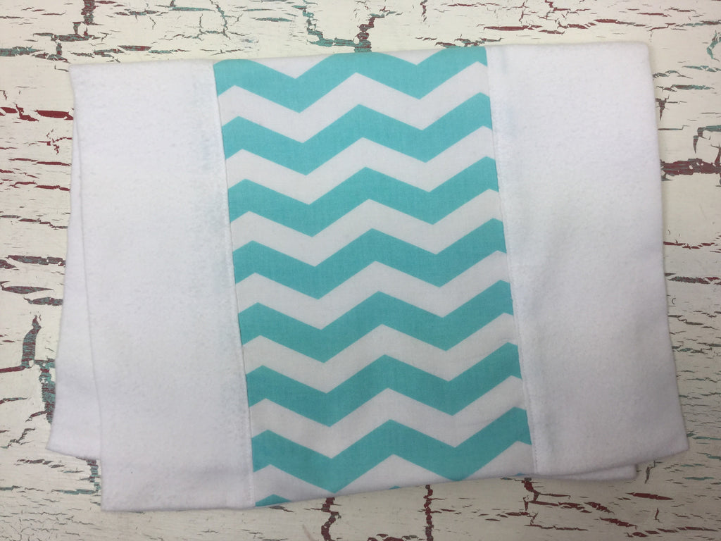 Aqua and White Chevron Burp Cloth