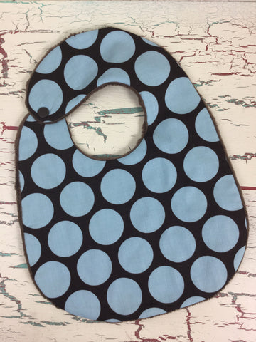 Blue Dots on Brown Bib
