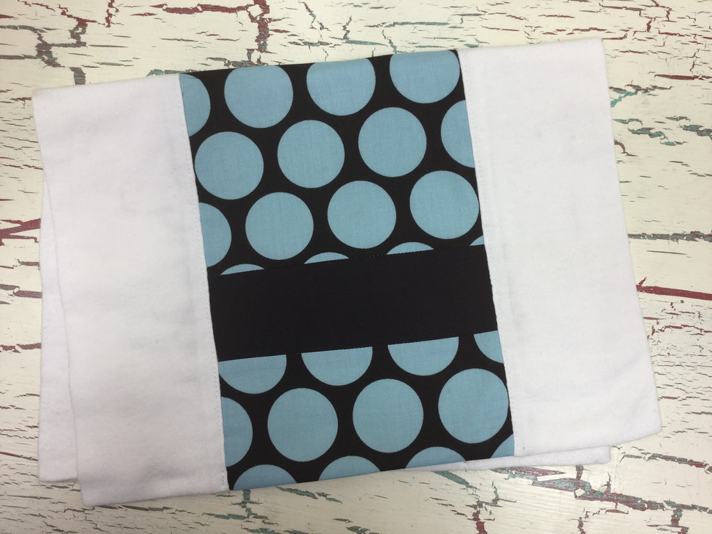 Blue Dots on Brown Burp Cloth