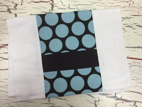 Blue Dots on Brown Burp Cloth