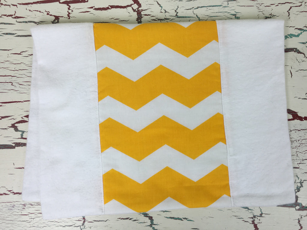 Gold and White Chevron Burp Cloth
