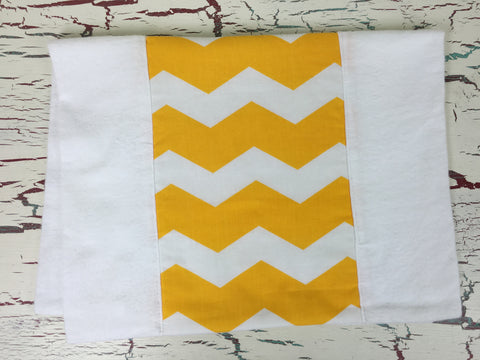 Gold and White Chevron Burp Cloth