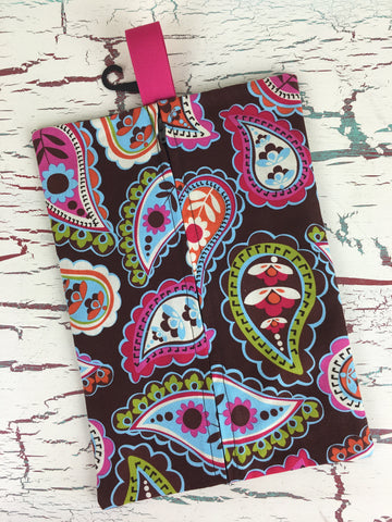 Brown Multi Paisley Diaper/Wipee Case