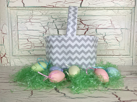 Easter Basket Gray and White Chevron