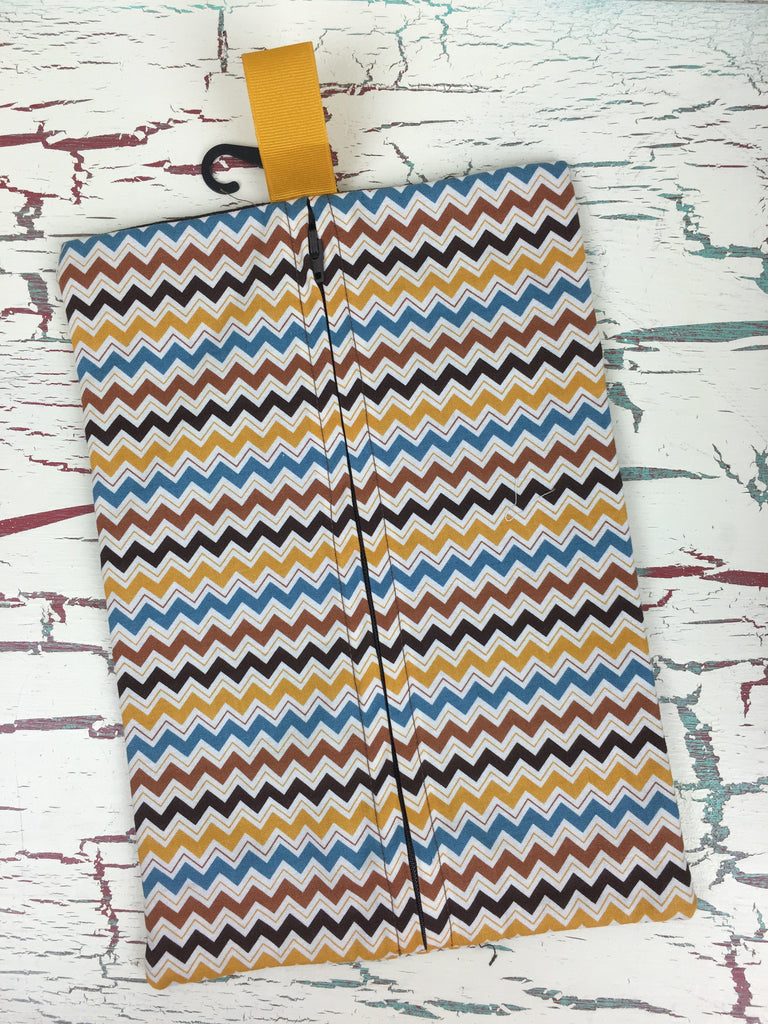 Hooty Hoot Chevron Brown Diaper/Wipee Case
