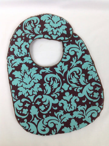 Brown and Aqua Demask Bib