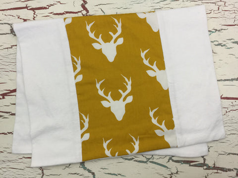 Buck Forest in Mustard Burp Cloth