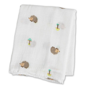 Lulujo Baby™  Happy Hedgehog Muslin Cotton Swaddling Blanket by Mary Meyer