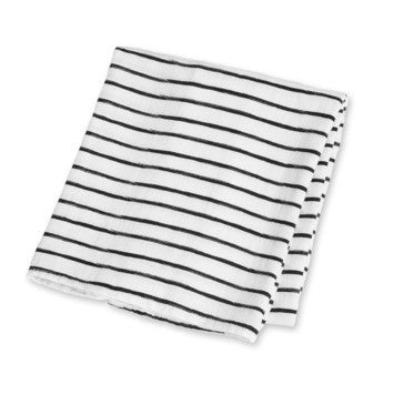 Lulujo Baby™ Black Messy Stripes Bamboo Muslin Swaddling Blanket by Mary Meyer