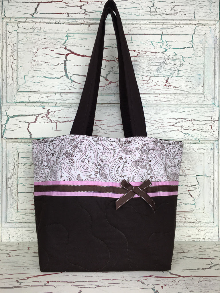 Pink and Brown Paisley XL Bag
