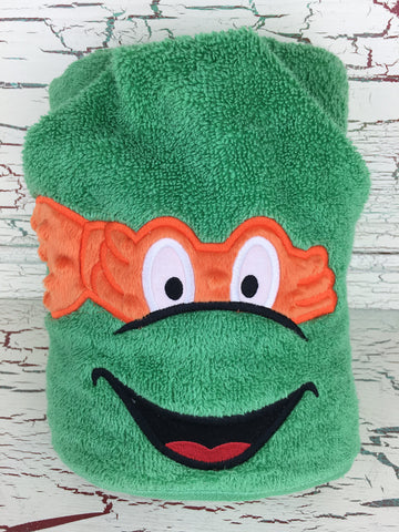 Hooded Bath Towel Turtle Orange