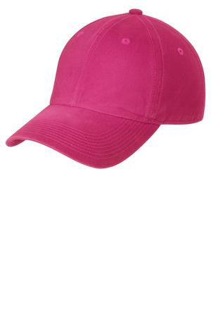 Pink Raspberry Spray Washed Cap - Port Authority