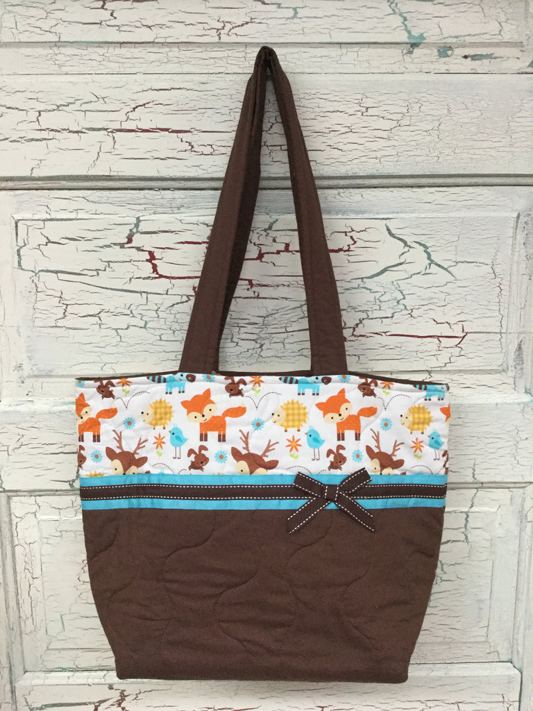 Woodand Animals on White XL Bag