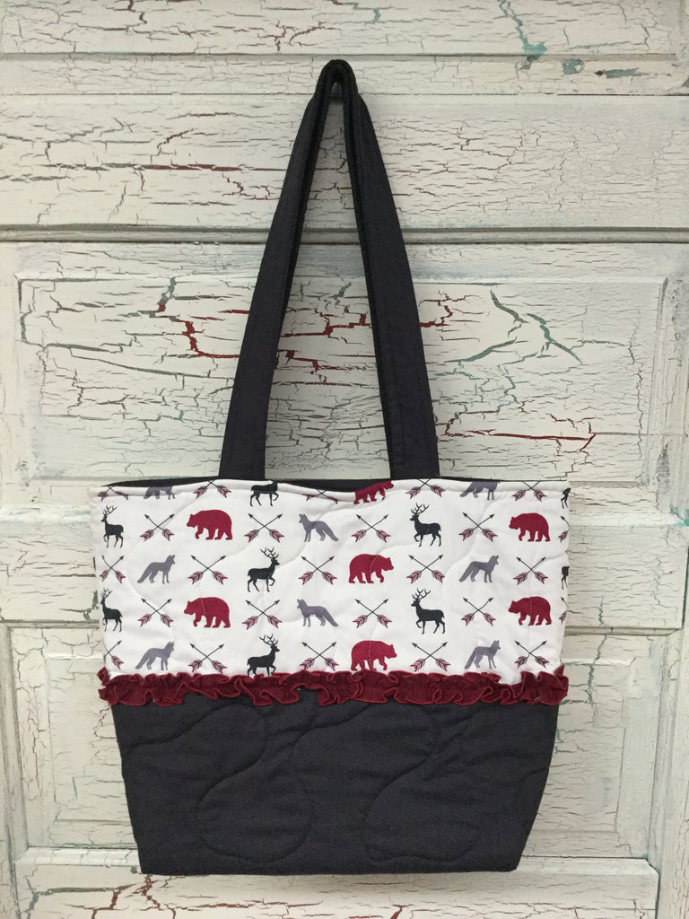 Fox and Bear Ruffle XL Bag