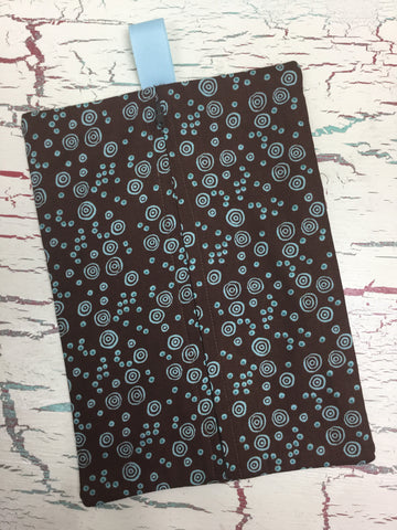 Blue Circles on Brown Diaper/Wipee Case