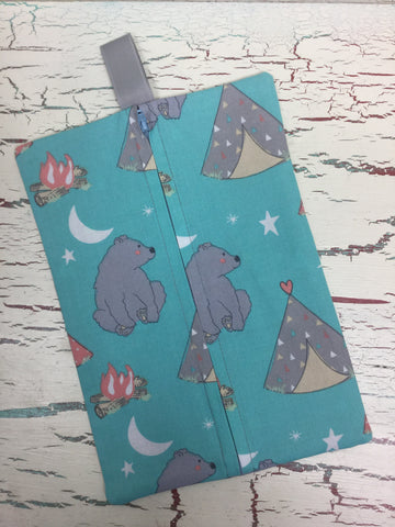 Camping Bear & Hedgehog Diaper/Wipee Case