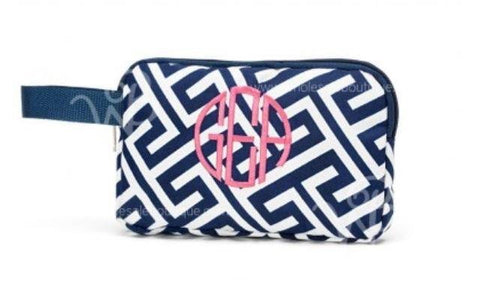 Wholesale Boutique Mini Accessory Bag Greek Key Navy