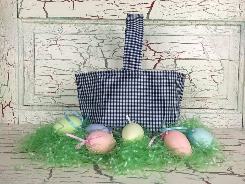 Easter Basket Navy Gingham