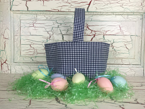 Easter Basket Navy Gingham