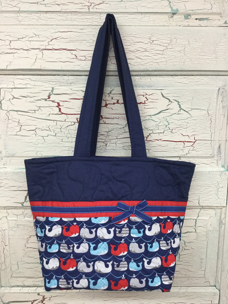 Red, Blue, and Gray Whales XL Bag